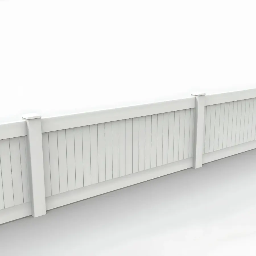 Vinyl Vertical Privacy Fence Panel, 3ft height 8ft width, White