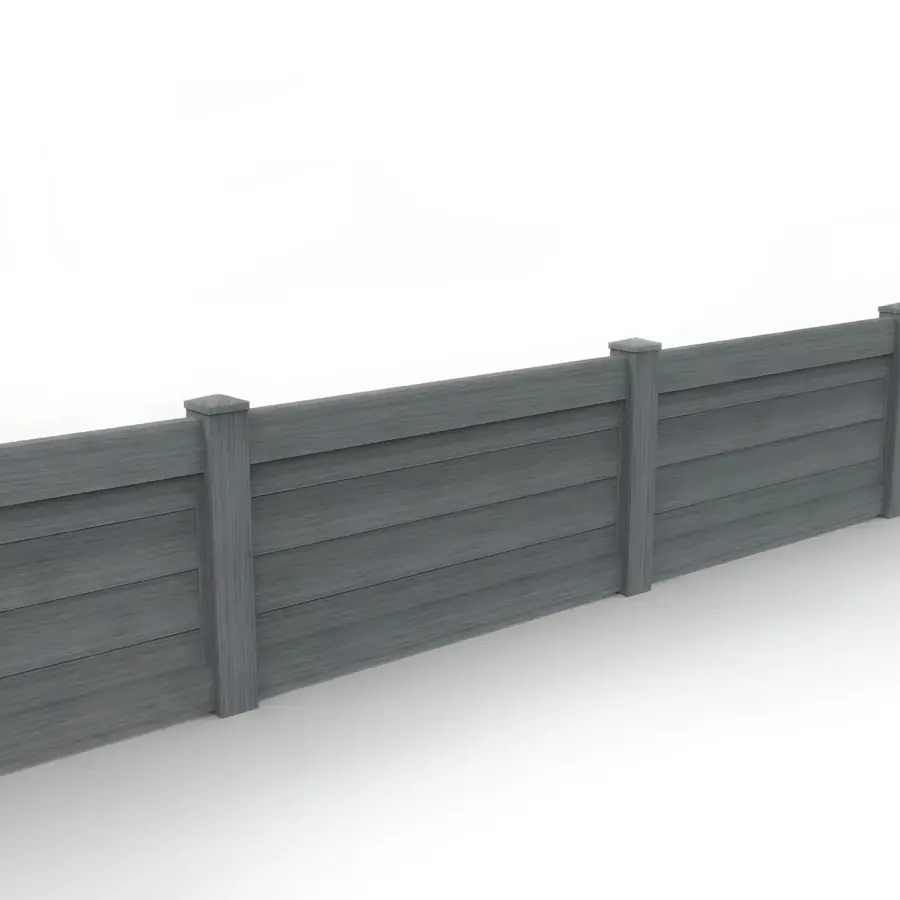 Vinyl Horizontal Privacy Fence Panel, 3ft height 6ft width, Arctic Blend