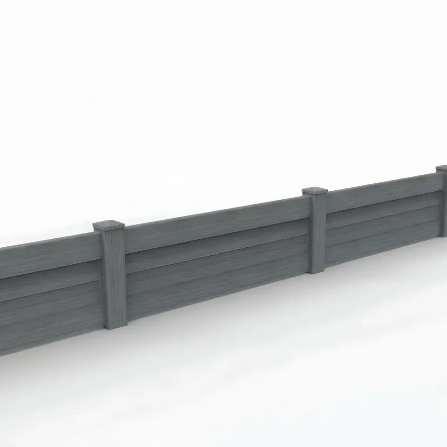 Vinyl Horizontal Privacy Fence Panel, 2ft height 6ft width, Arctic Blend