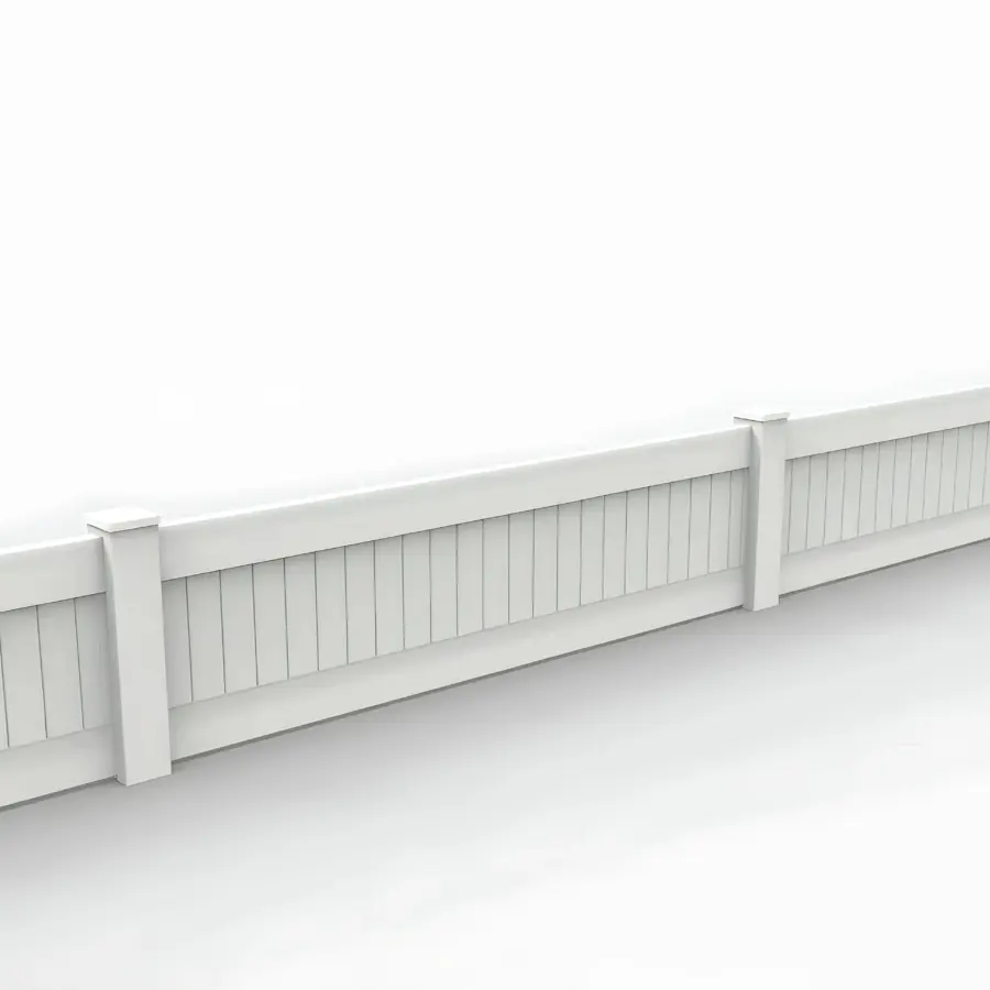 Vinyl Vertical Privacy Fence Panel, 2ft height 8ft width, Arctic Blend