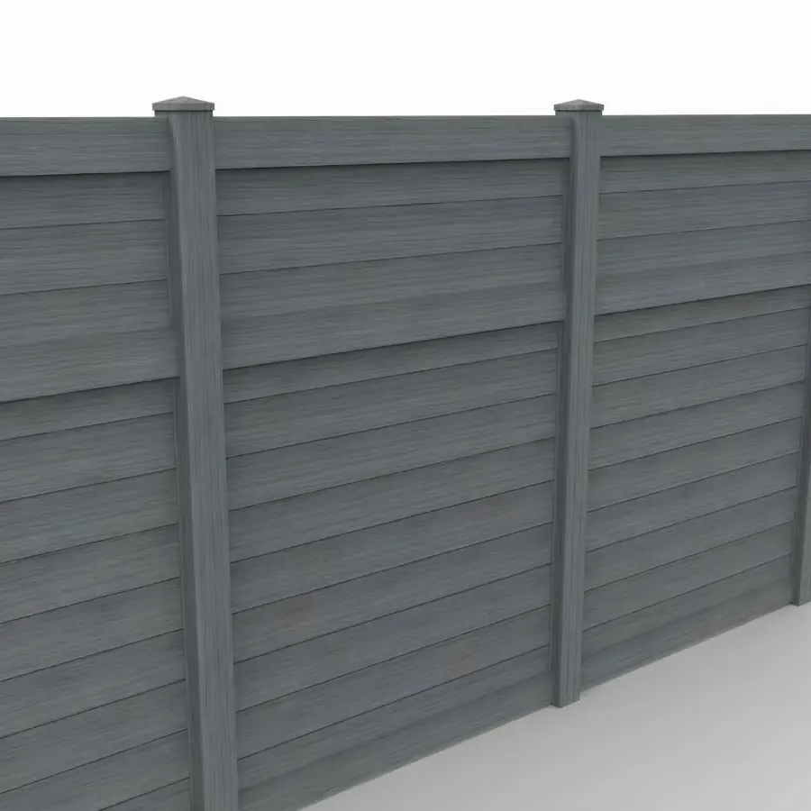 Vinyl Horizontal Privacy Fence Panel, 8ft height 6ft width, Arctic Blend