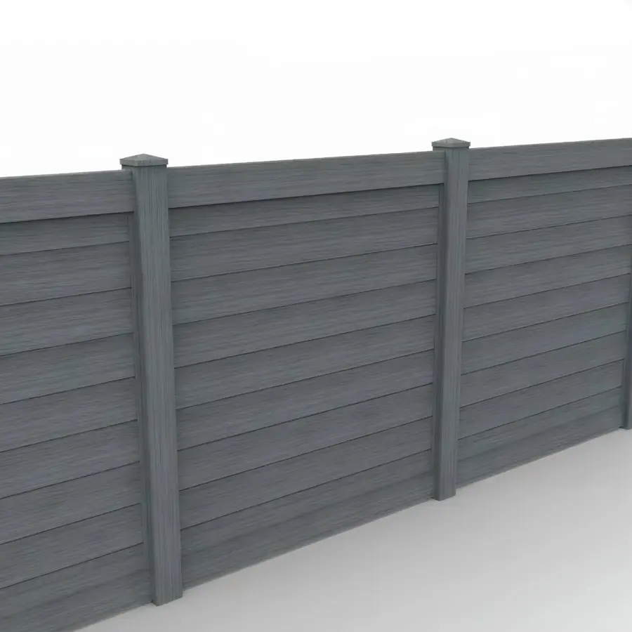 Vinyl Horizontal Privacy Fence Panel, 6ft height 6ft width, Arctic Blend