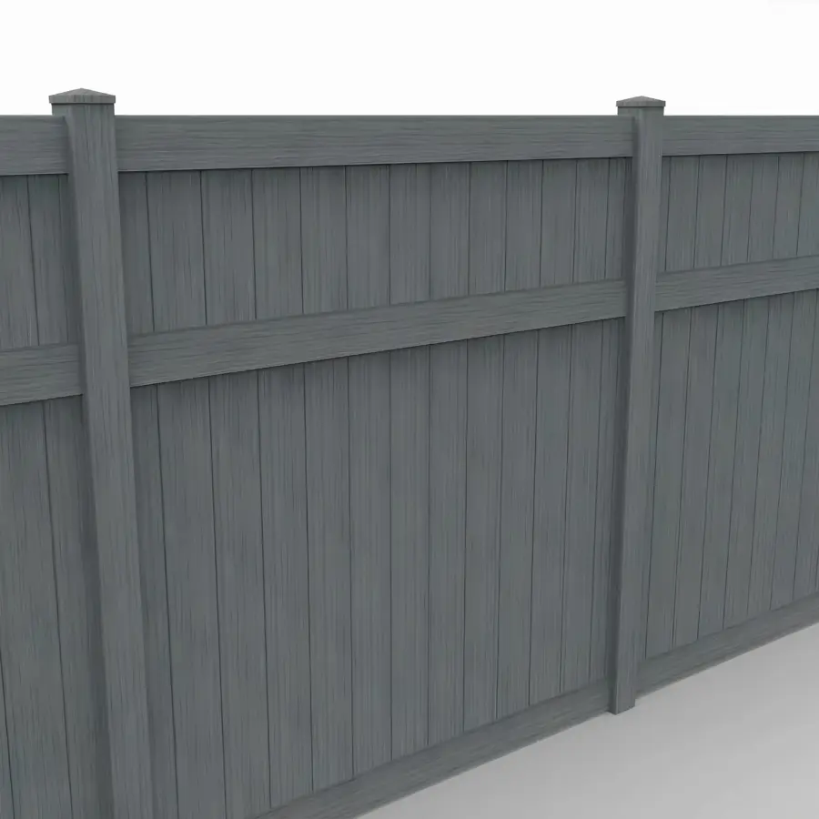 Vinyl Vertical Privacy Fence Panel, 8ft height 8ft width, Arctic Blend