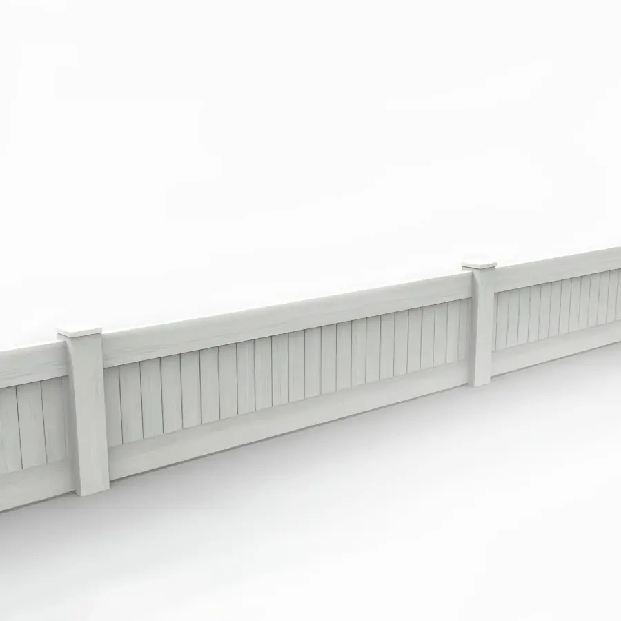 Vinyl Vertical Privacy Fence Panel, 2ft height 8ft width, Weathered Aspen