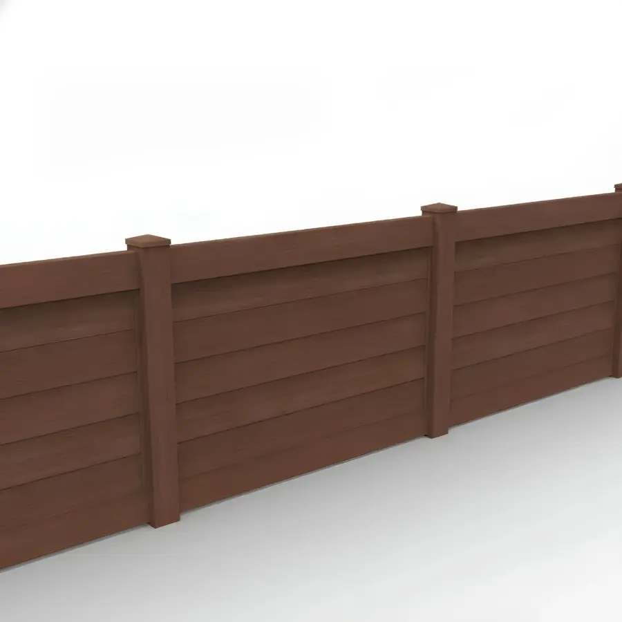 Vinyl Horizontal Privacy Fence Panel, 4ft height 6ft width, Brazilian Blend