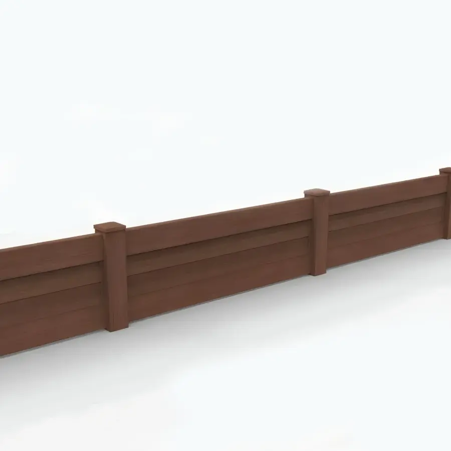 Vinyl Horizontal Privacy Fence Panel, 2ft height 6ft width, Brazilian Blend