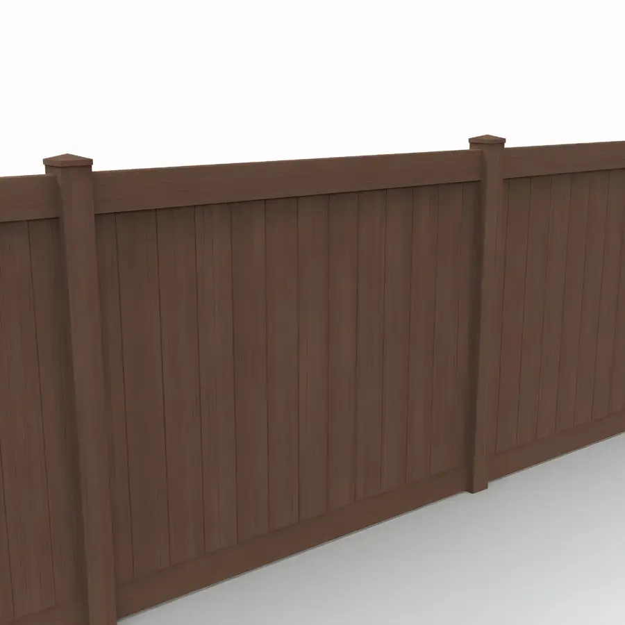 Vinyl Vertical Privacy Fence Panel, 6ft height 8ft width, Brazilian Blend