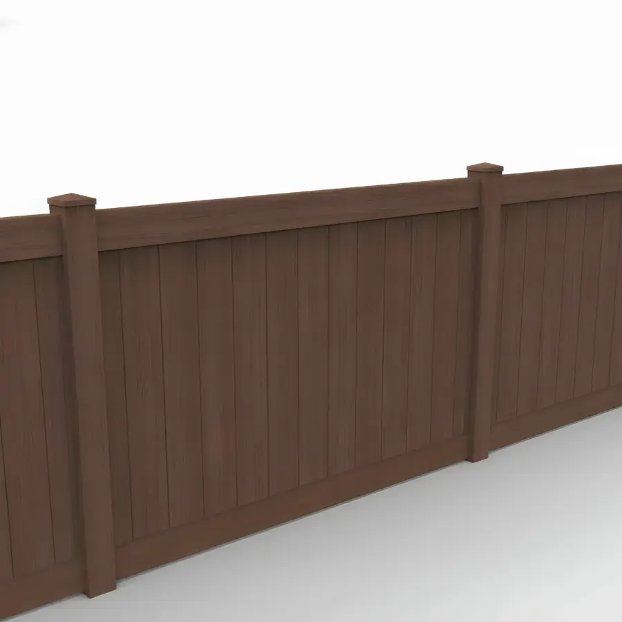 Vinyl Vertical Privacy Fence Panel, 5ft height 8ft width, Brazilian Blend