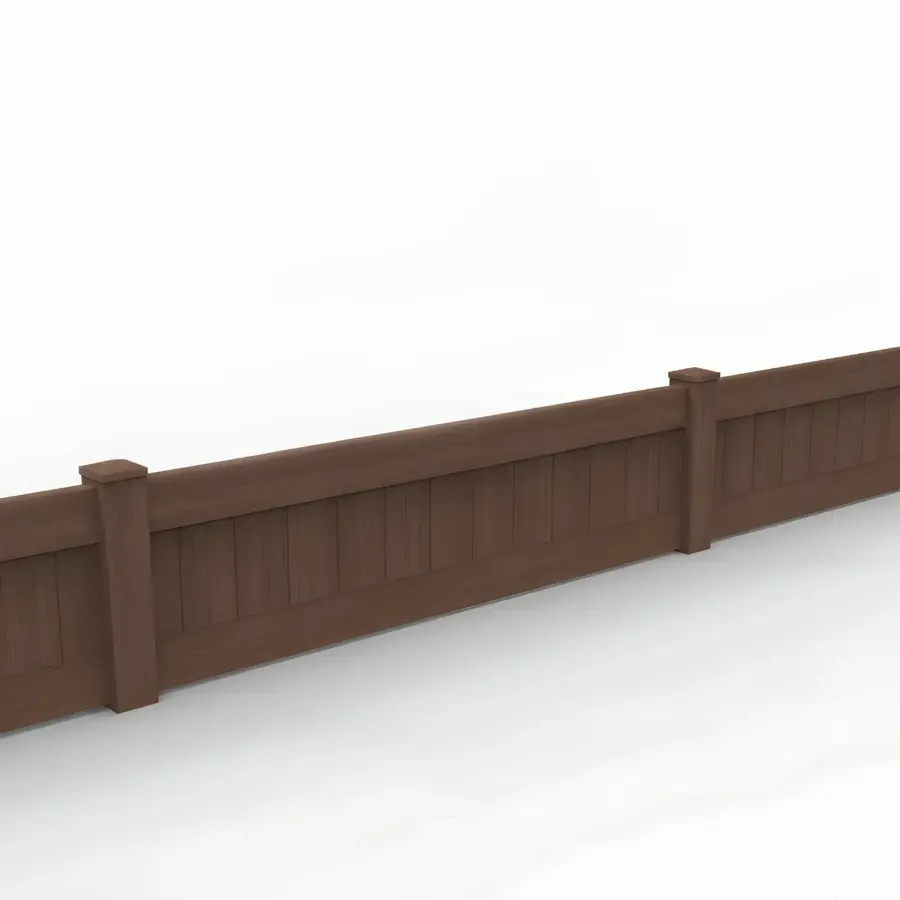 Vinyl Vertical Privacy Fence Panel, 2ft height 8ft width, Brazilian Blend