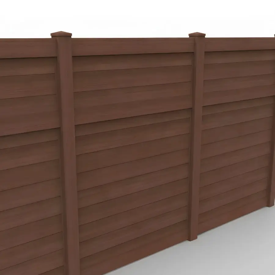 Vinyl Horizontal Privacy Fence Panel, 8ft height 6ft width, Brazilian Blend