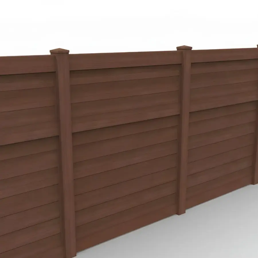 Vinyl Horizontal Privacy Fence Panel, 7ft height 6ft width, Brazilian Blend