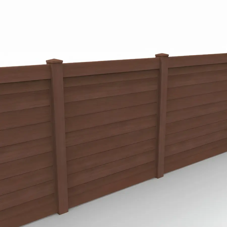 Vinyl Horizontal Privacy Fence Panel, 6ft height 6ft width, Brazilian Blend