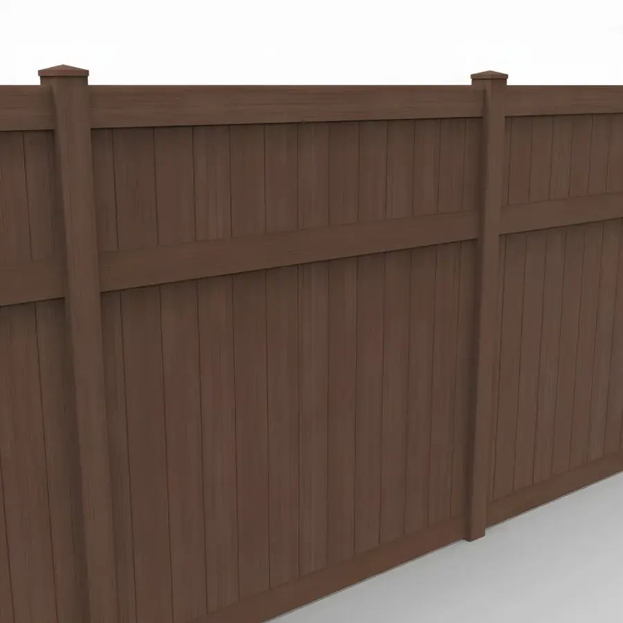 Vinyl Vertical Privacy Fence Panel, 8ft height 8ft width, Brazilian Blend