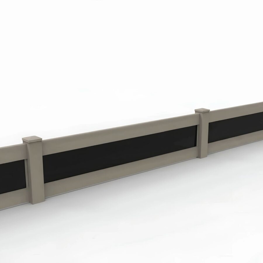 Vinyl and Acrylic Privacy Fence Panel, 2ft height 8ft width, Clay