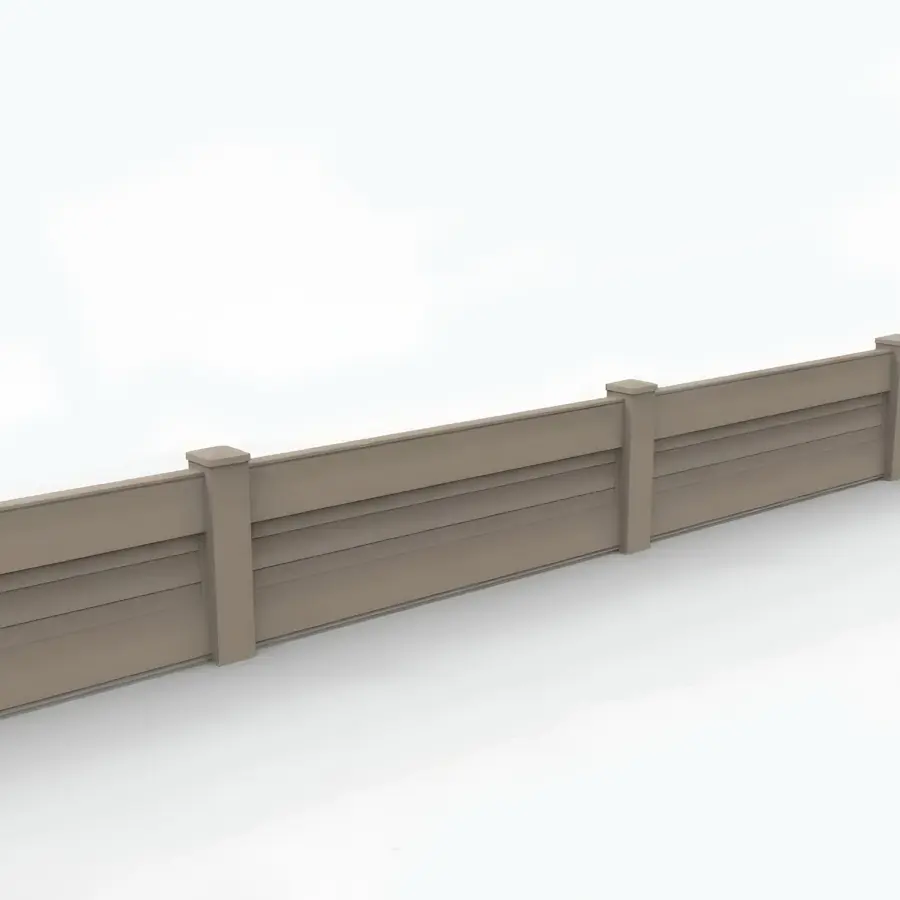 Vinyl Horizontal Privacy Fence Panel, 2ft height 6ft width, Clay