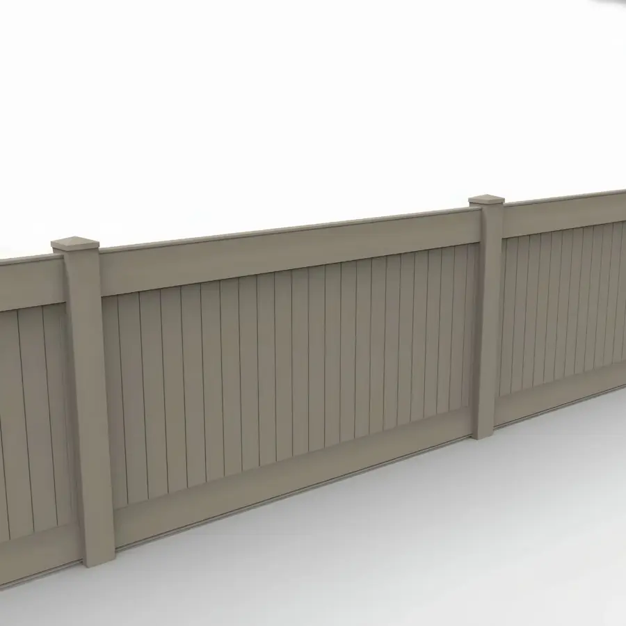 Vinyl Vertical Privacy Fence Panel, 4ft height 8ft width, Clay
