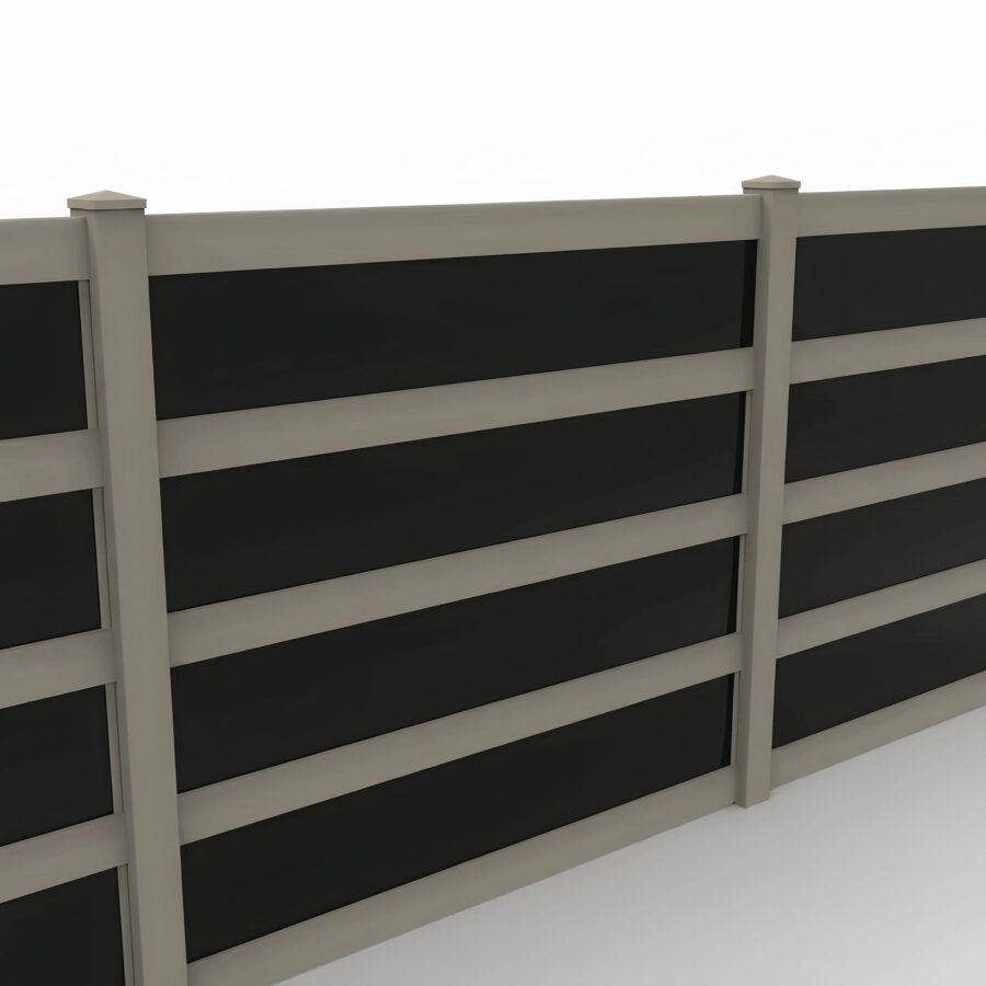 Vinyl and Acrylic Privacy Fence Panel, 7ft height 8ft width, Clay