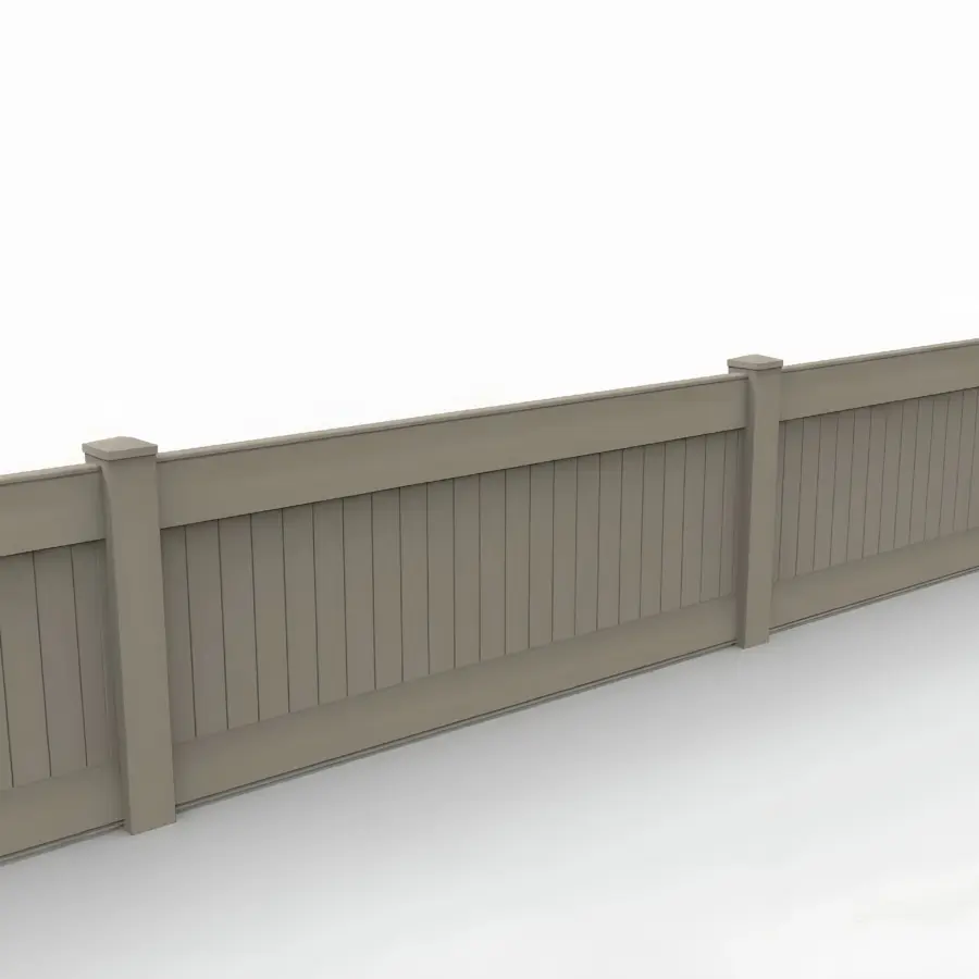 Vinyl Vertical Privacy Fence Panel, 3ft height 8ft width, Clay