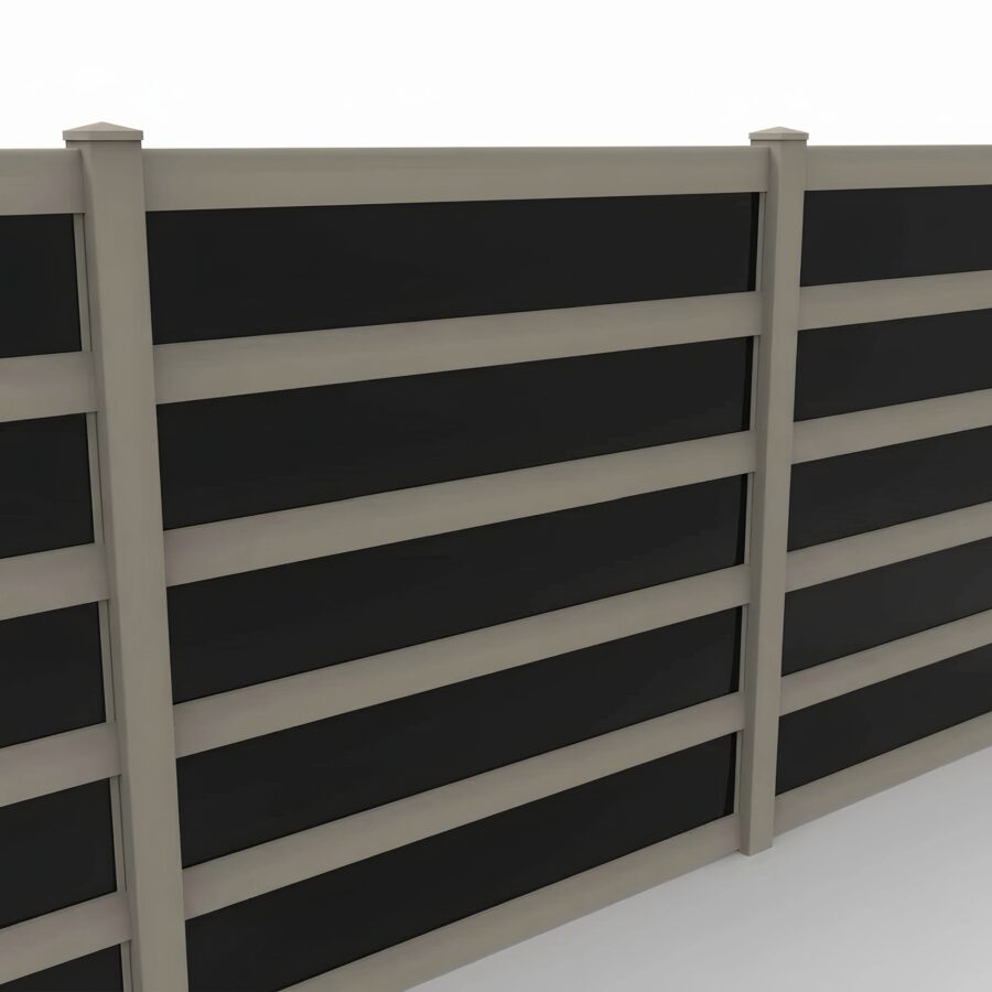 Vinyl and Acrylic Privacy Fence Panel, 8ft height 8ft width, Clay