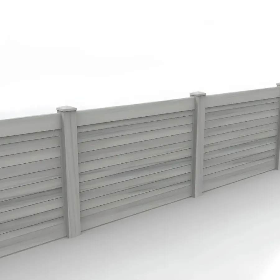 Vinyl Horizontal Privacy Fence Panel, 4ft height 6ft width, Coastal Cedar