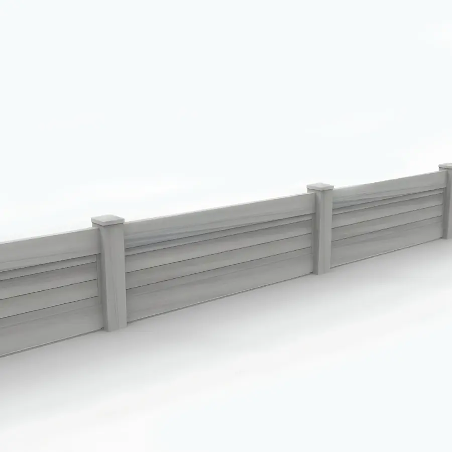 Vinyl Horizontal Privacy Fence Panel, 2ft height 6ft width, Coastal Cedar