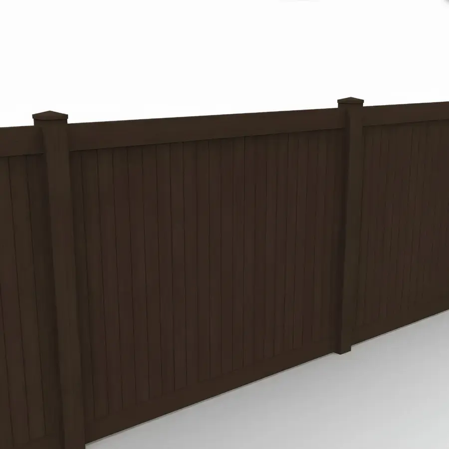 Vinyl Vertical Privacy Fence Panel, 6ft height 6ft width, Dark Sequoia