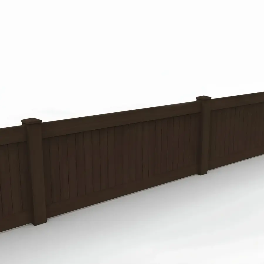 Vinyl Vertical Privacy Fence Panel, 3ft height 6ft width, Dark Sequoia