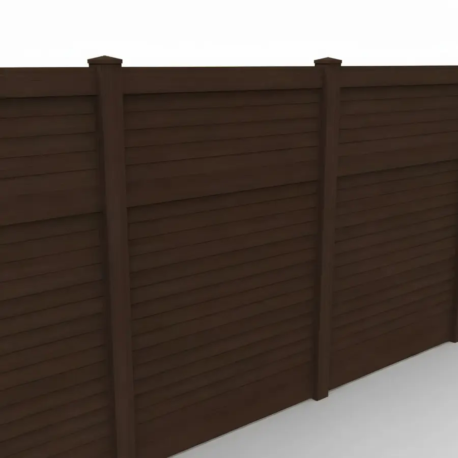 Vinyl Horizontal Privacy Fence Panel, 8ft height 6ft width, Dark Sequoia