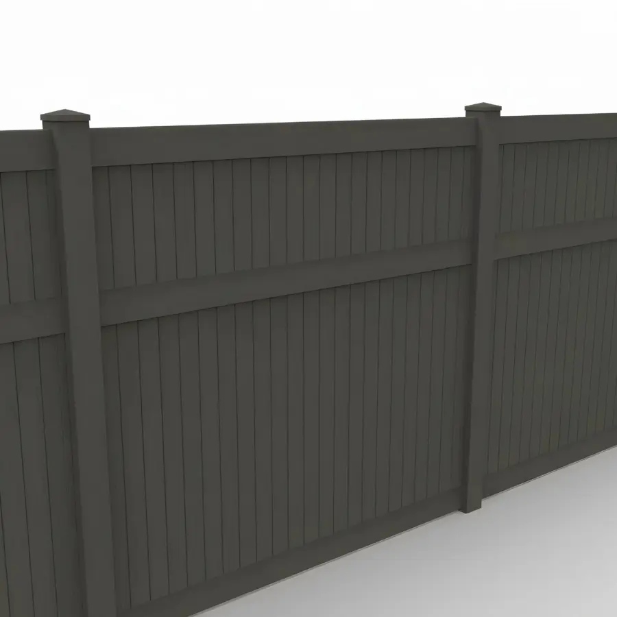 Vinyl Vertical Privacy Fence Panel, 7ft height 6ft width, Dark Walnut