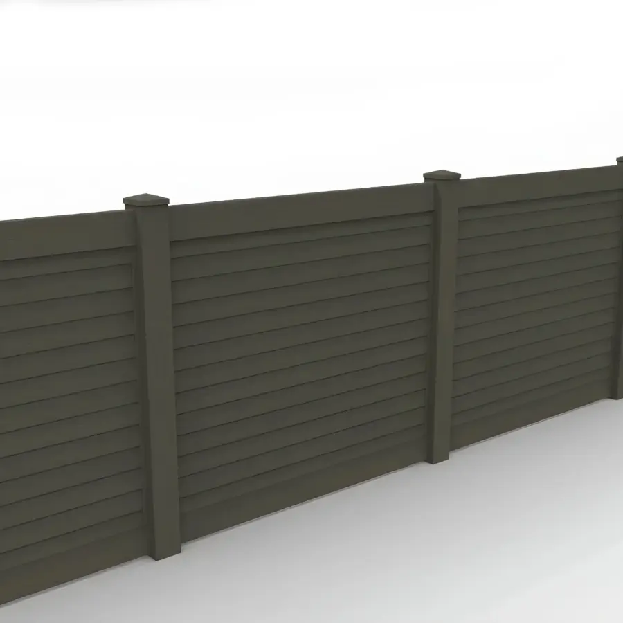 Vinyl Horizontal Privacy Fence Panel, 5ft height 6ft width, Dark Walnut