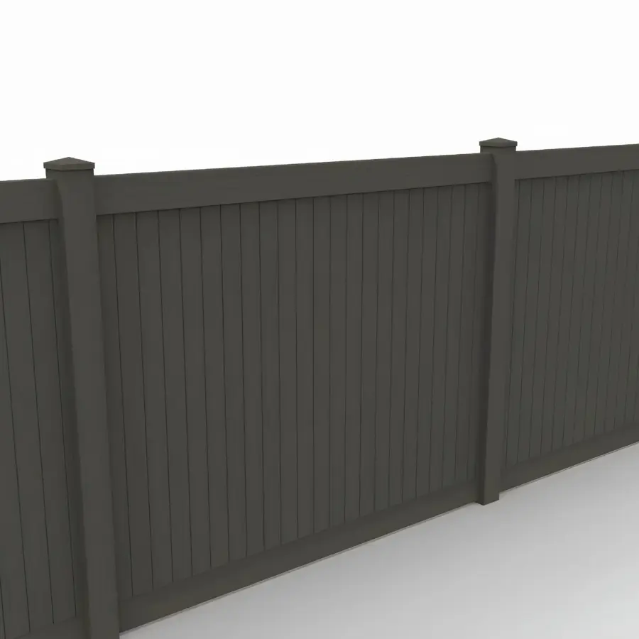 Vinyl Vertical Privacy Fence Panel, 6ft height 6ft width, Dark Walnut