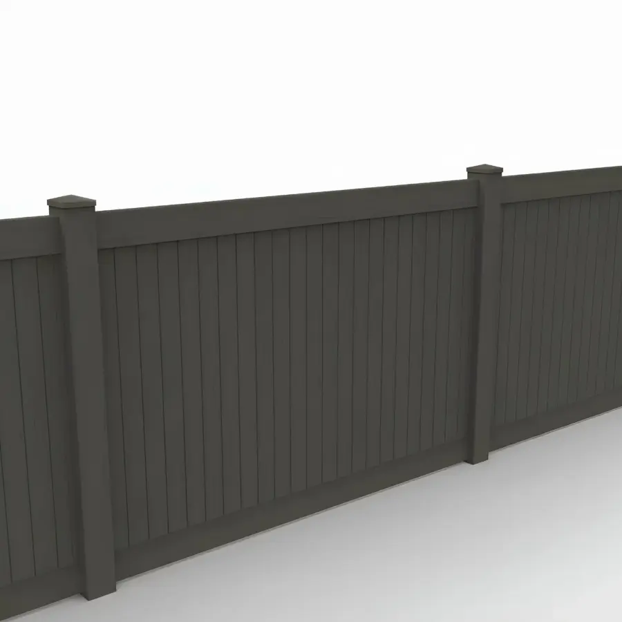 Vinyl Vertical Privacy Fence Panel, 5ft height 6ft width, Dark Walnut