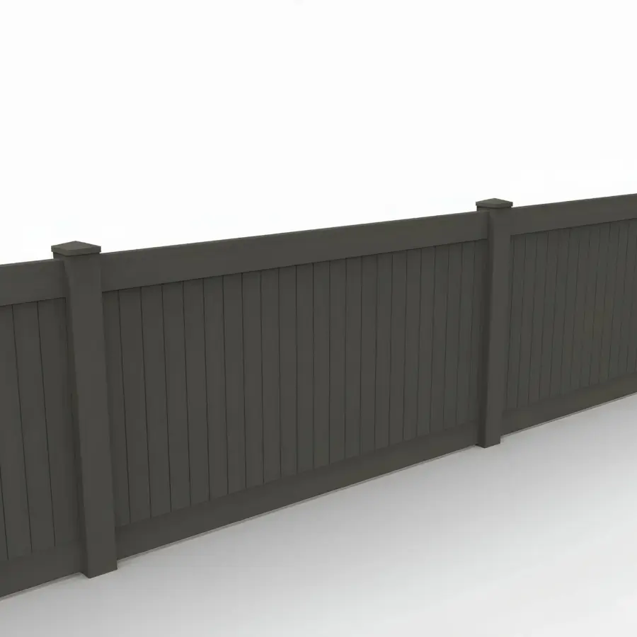 Vinyl Vertical Privacy Fence Panel, 4ft height 6ft width, Dark Walnut
