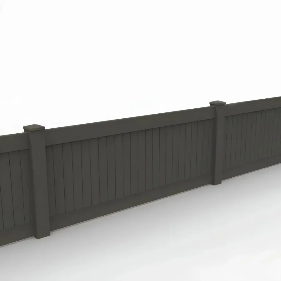 Vinyl Vertical Privacy Fence Panel, 3ft height 6ft width, Dark Walnut