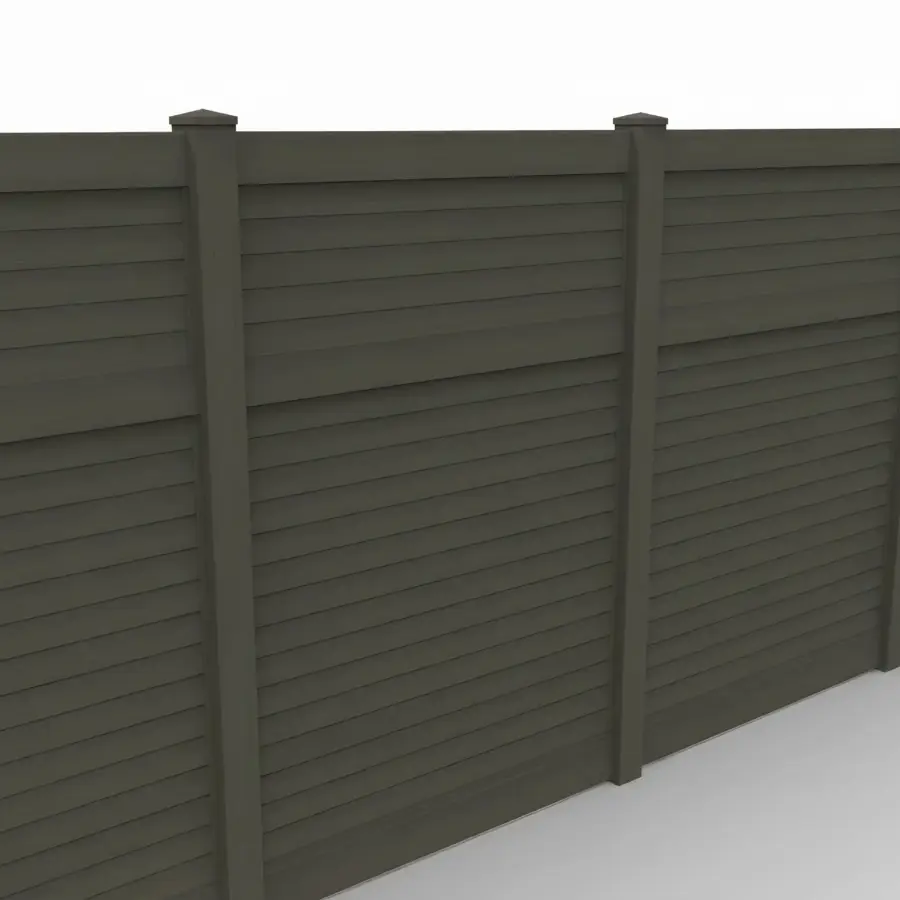 Vinyl Horizontal Privacy Fence Panel, 8ft height 6ft width, Dark Walnut
