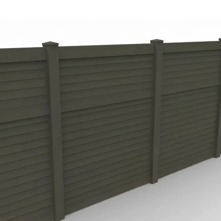 Vinyl Horizontal Privacy Fence Panel, 7ft height 6ft width, Dark Walnut
