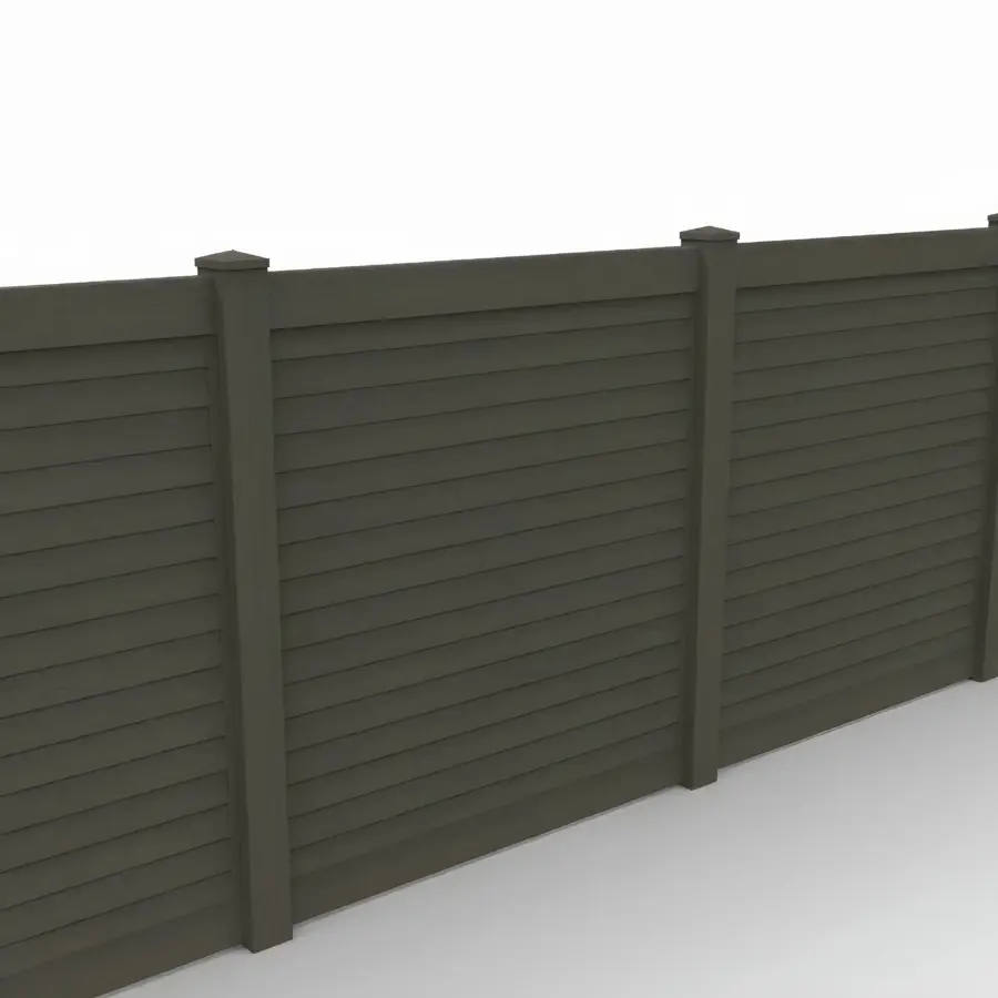 Vinyl Horizontal Privacy Fence Panel, 6ft height 6ft width, Dark Walnut