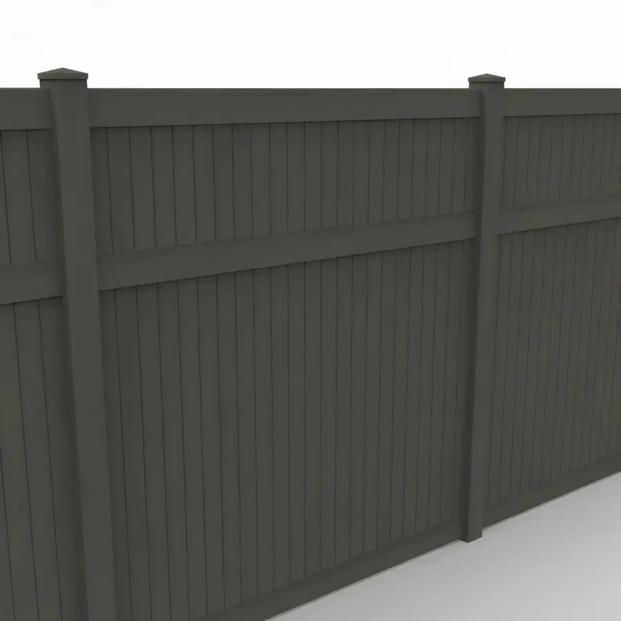 Vinyl Vertical Privacy Fence Panel, 8ft height 6ft width, Dark Walnut