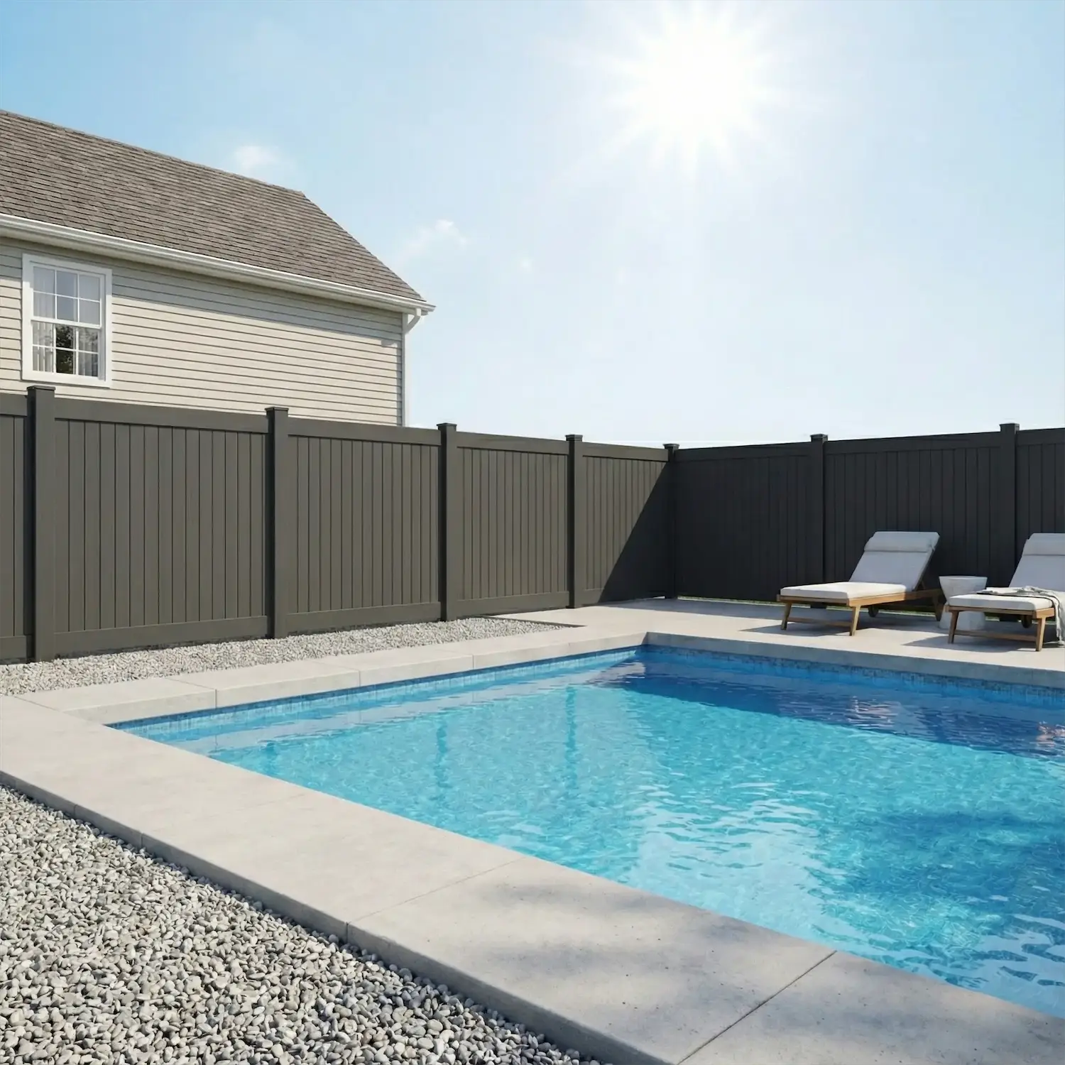 Dark Walnut Vinyl Fences