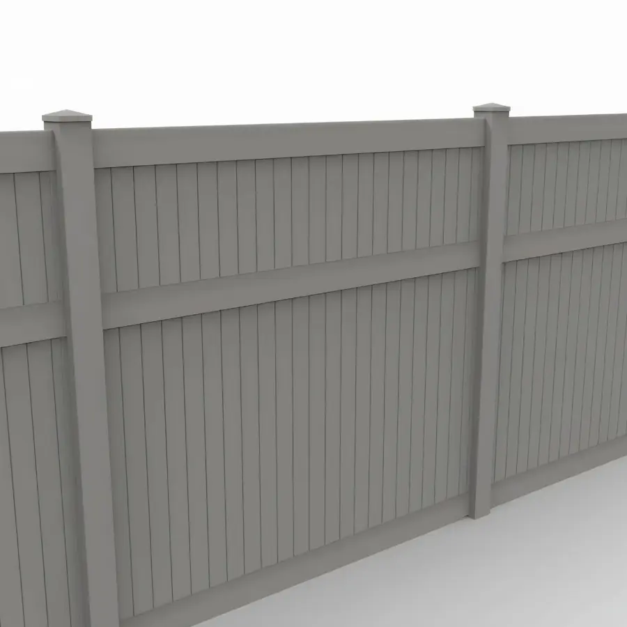 Vinyl Vertical Privacy Fence Panel, 7ft height 8ft width, Gray