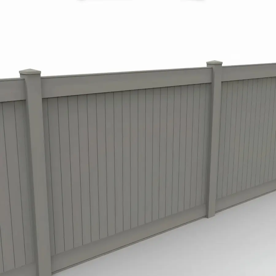 Vinyl Vertical Privacy Fence Panel, 6ft height 8ft width, Gray