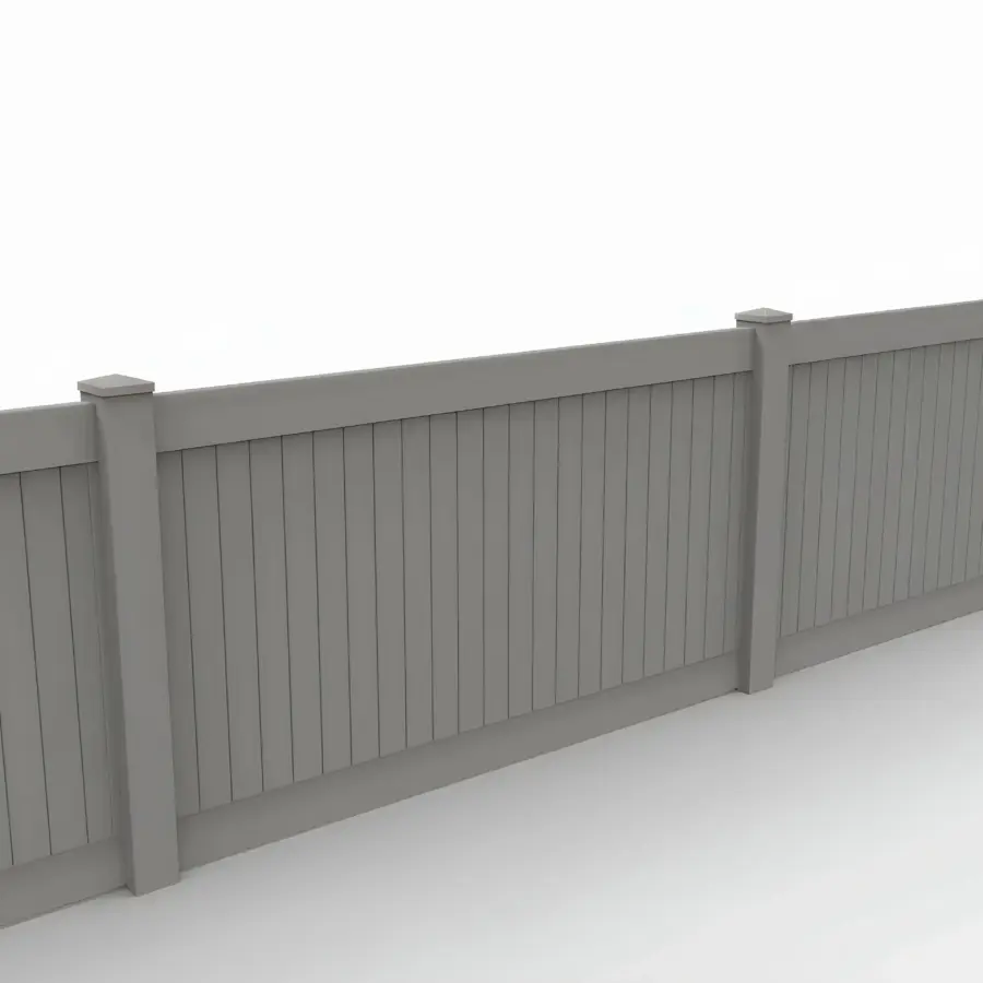 Vinyl Vertical Privacy Fence Panel, 4ft height 8ft width, Gray