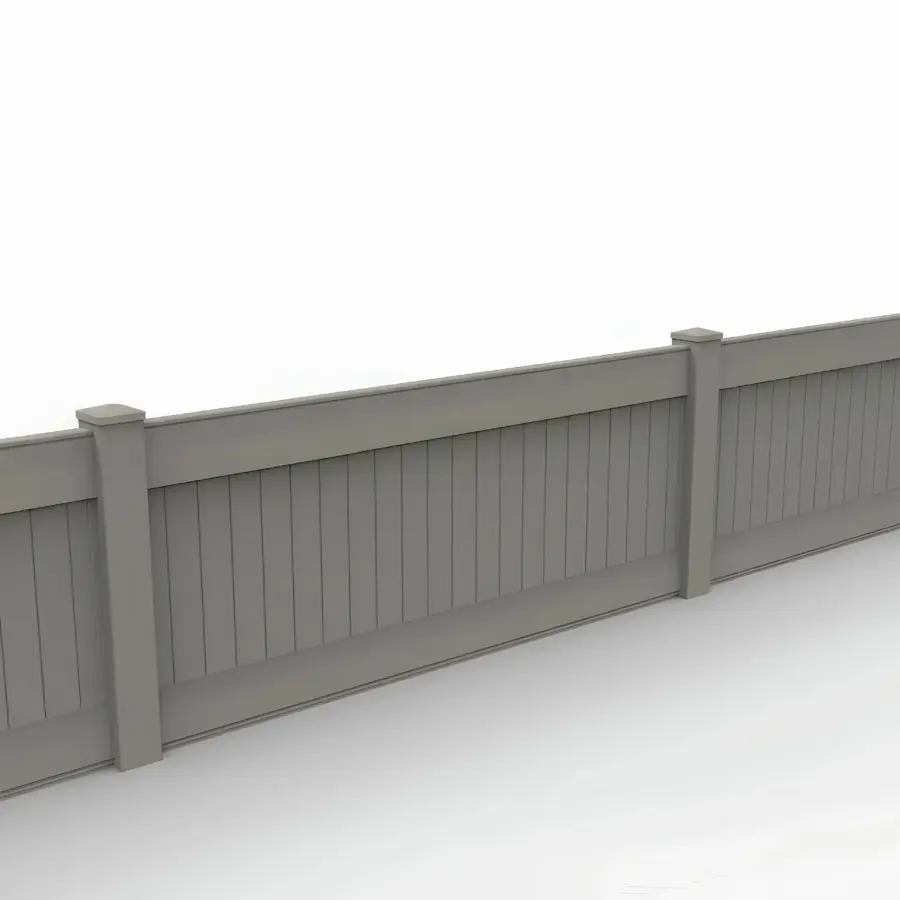 Vinyl Vertical Privacy Fence Panel, 3ft height 8ft width, Gray