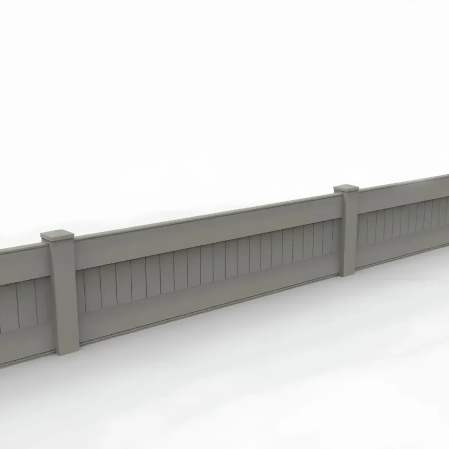 Vinyl Vertical Privacy Fence Panel, 2ft height 8ft width, Gray