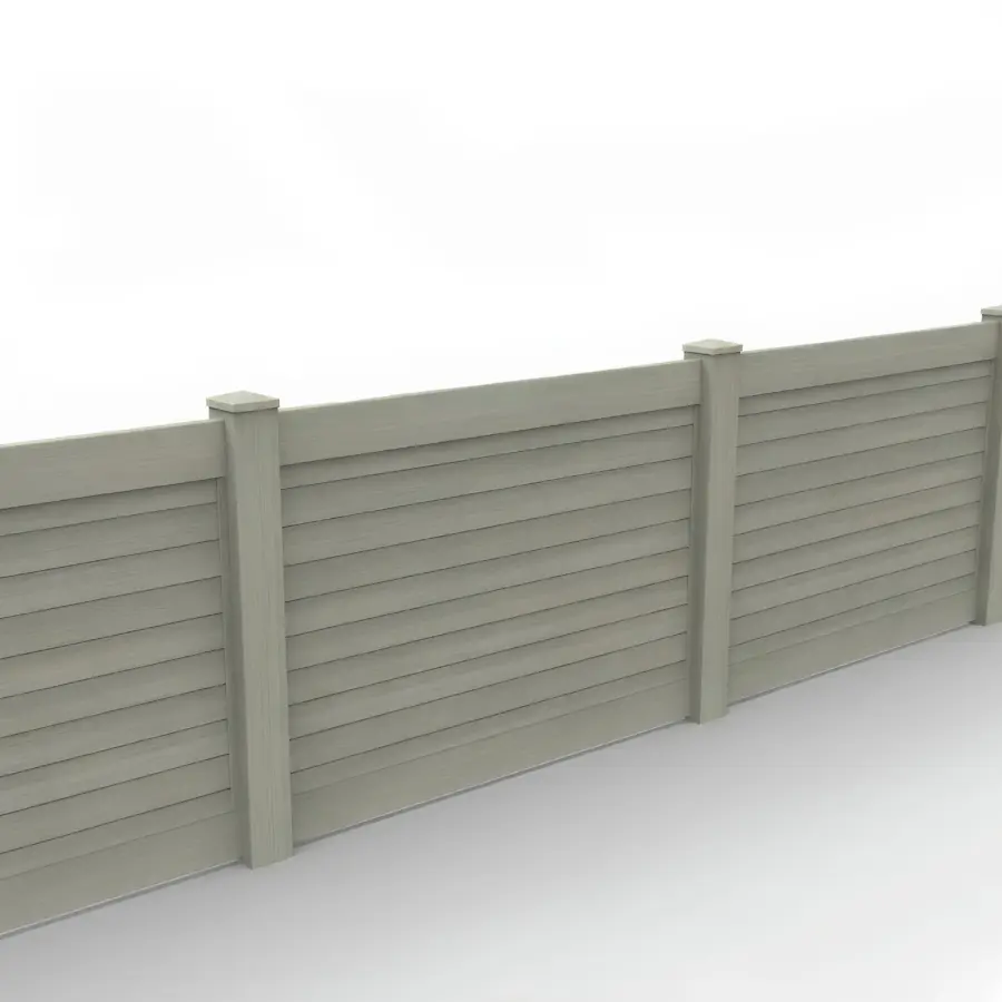 Vinyl Horizontal Privacy Fence Panel, 4ft height 6ft width, Mesquite