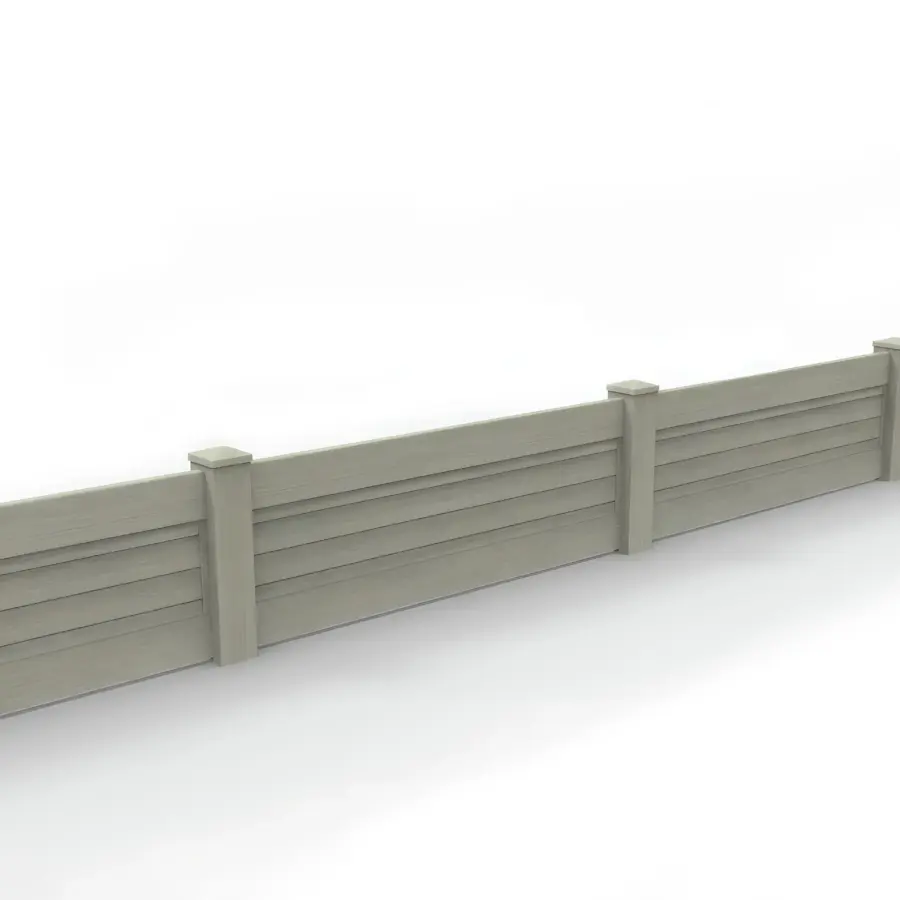 Vinyl Horizontal Privacy Fence Panel, 2ft height 6ft width, Mesquite