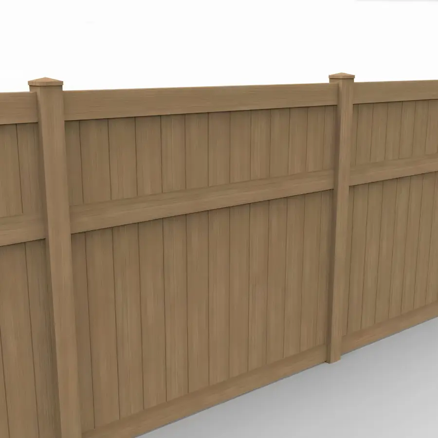 Vinyl Vertical Privacy Fence Panel, 7ft height 8ft width, Sierra Blend