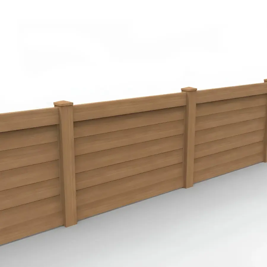 Vinyl Horizontal Privacy Fence Panel, 4ft height 6ft width, Sierra Blend