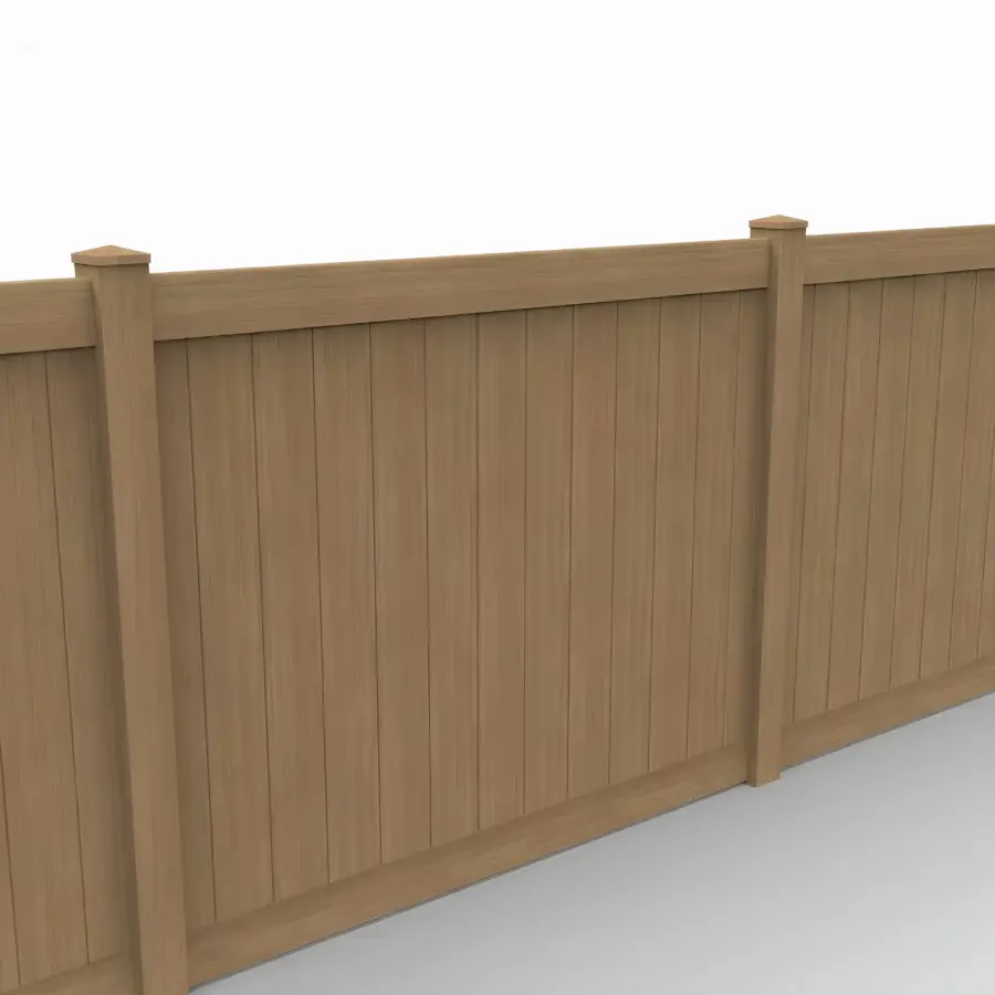 Vinyl Vertical Privacy Fence Panel, 6ft height 8ft width, Sierra Blend