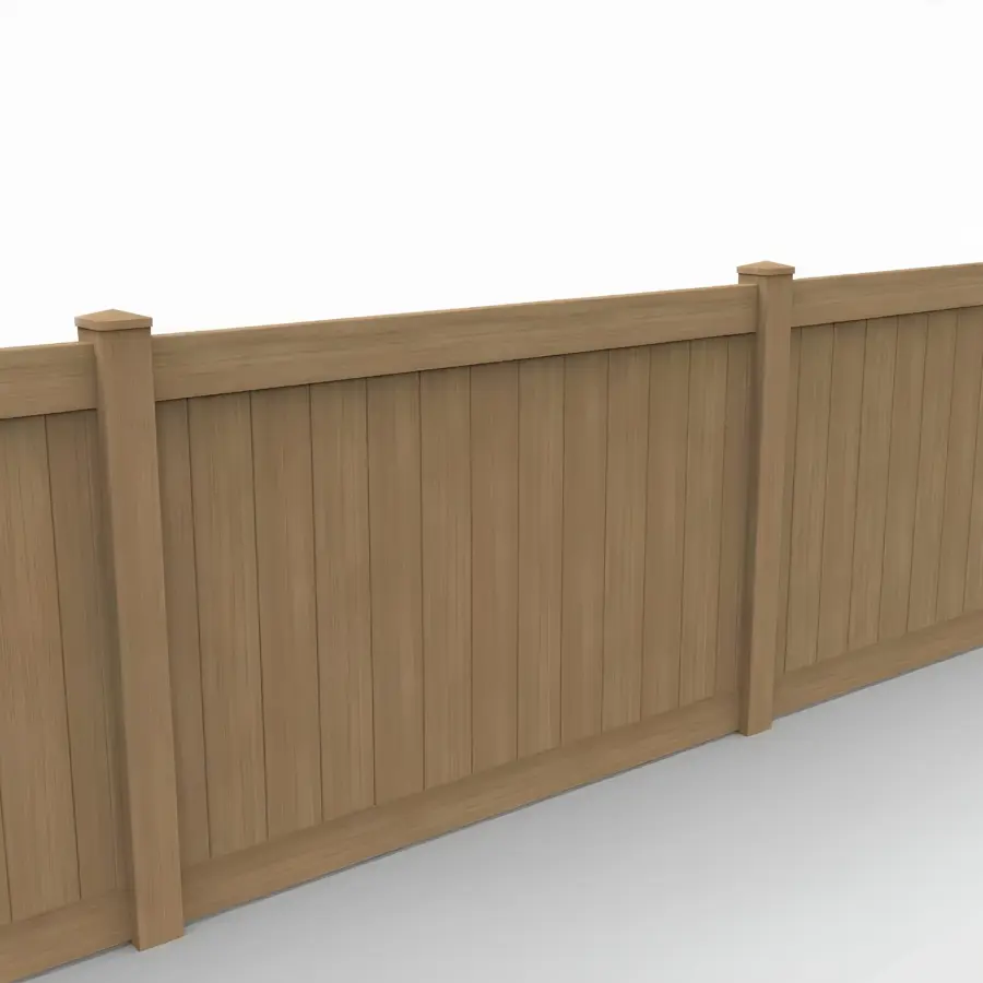 Vinyl Vertical Privacy Fence Panel, 5ft height 8ft width, Sierra Blend